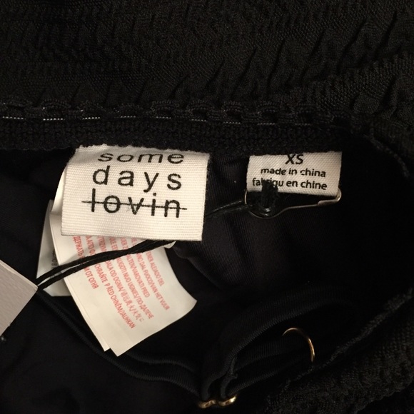 NWT New Some Days Lovin one piece low back textured swimsuit XS black swim - Picture 8 of 8